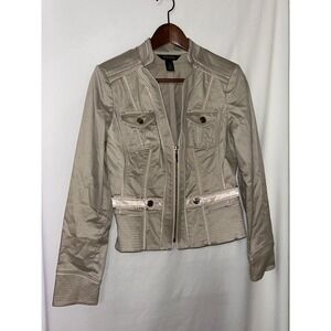 White House Black Market Military‎ Style Jacket Woman's Beige